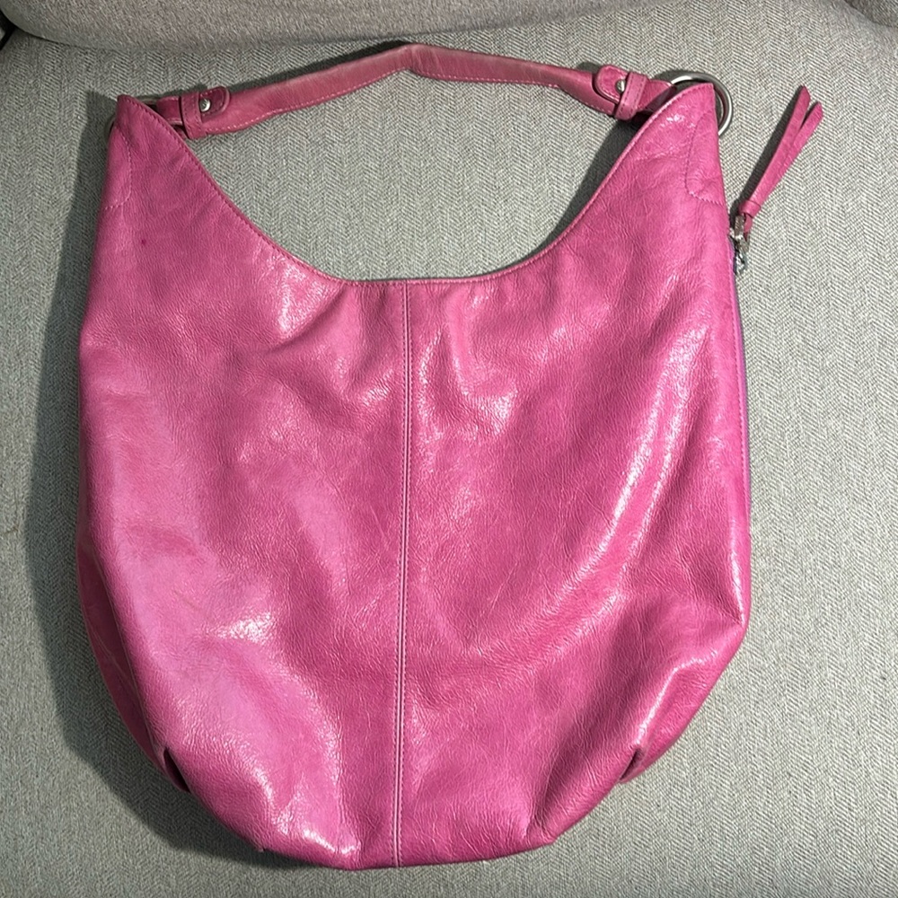 Pink Leather Hobo Bag